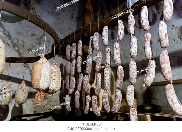Azienda agricola malga bassa: cured meat, Onore, Lombardy, Italy