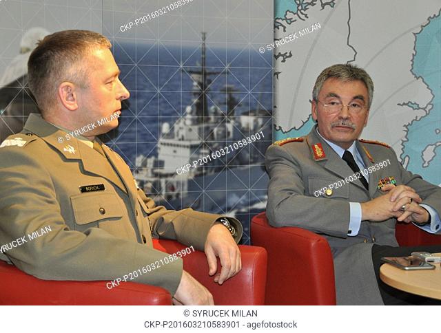The General Commander of the NATO Multinational Corps Northeast in Szczecin Manfred Hofmann, right, and Support Brigade Command of the Multinational Corps...