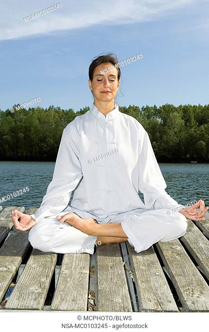 Yoga, half lotus pose, Ardha Padmasana, Mudra