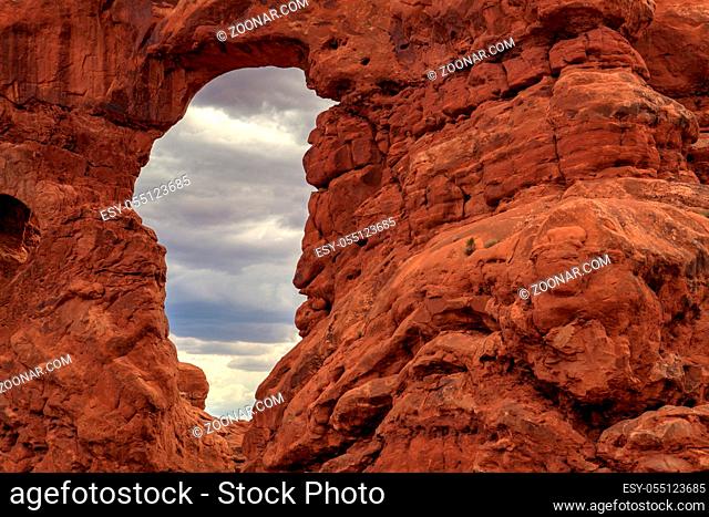 Arches National Park, Moab, Utah, USA. Bordered by the Colorado River in the southeast, it is known as the site of more than 2, 000 natural sandstone arches