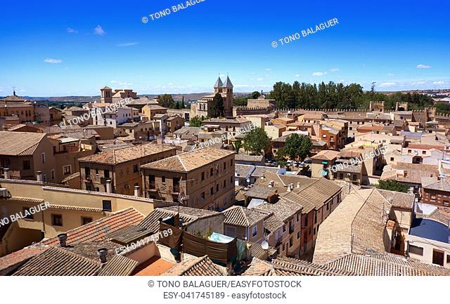 Toledo aerial skyline in Castile La Mancha of Spain