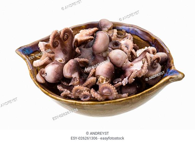 Boiled Octopus isolated on white