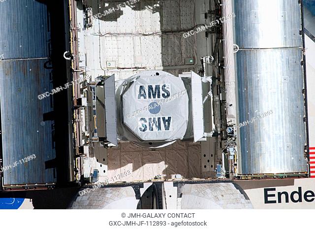 This close-up view of the Alpha Magnetic Spectrometer-2 (AMS) in space shuttle Endeavour's payload bay was provided by an Expedition 27 crew member during a...