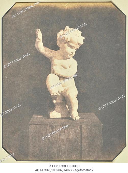 Statuette of a Boy with Raised Arm; Hippolyte Bayard (French, 1801 - 1887); about 1845–1848; Salted paper print; 19.4 × 14.8 cm (7 5, 8 × 5 13, 16 in