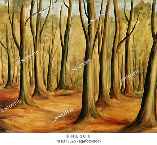 fine arts, Derain, Andre, 1880 - 1954, painting, 'Foret de Fontainebleau', 'Fontainebleau forest', Annonciade Museum, Saint Tropez, historic, historical, Europe