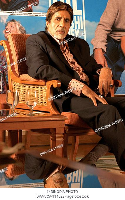 South Asian Indian Bollywood actor Amitabh Bachchan at film city ; Bombay Mumbai  ; Maharashtra ; India NO MR