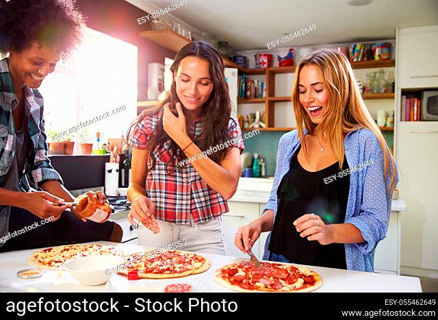 cooking, friends, pizza