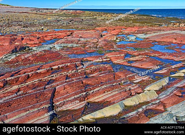 Rocky coastline along the Gulf of St. Lawrence Baie-des-Sables Quebec Canada