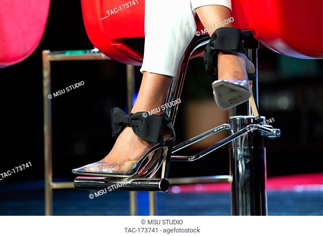 Priyanka Chopra, shoe detail, at Beautycon Los Angeles 2019 at Los Angeles Convention Center on August 10, 2019 in Los Angeles, California