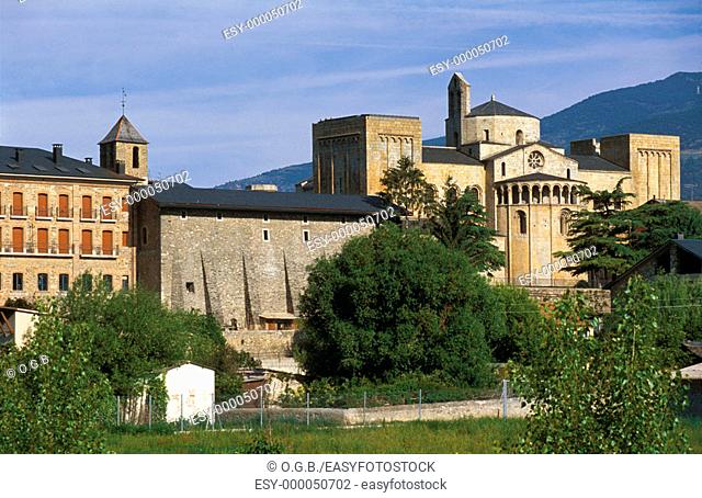 Romanesque cathedral of Santa Maria d'Urgell, La Seu d'Urgell. Lleida province, Catalonia. Spain