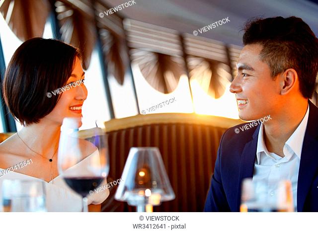 Young couples in the restaurant