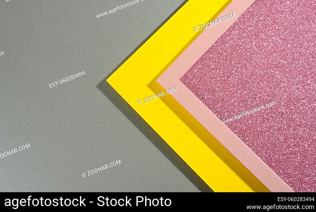 modern bright background with sheets of paper with shadow. Template for business, banner, flat lay