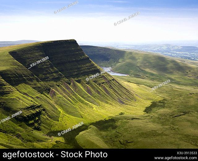 Picws Du on the Carmarthen Fans escarpment from Fan Foel in the Brecon Beacons National Park, Carmarthenshire, South Wales