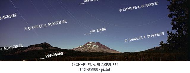 Time Exposure Night Sky Deschutes National Forest OR