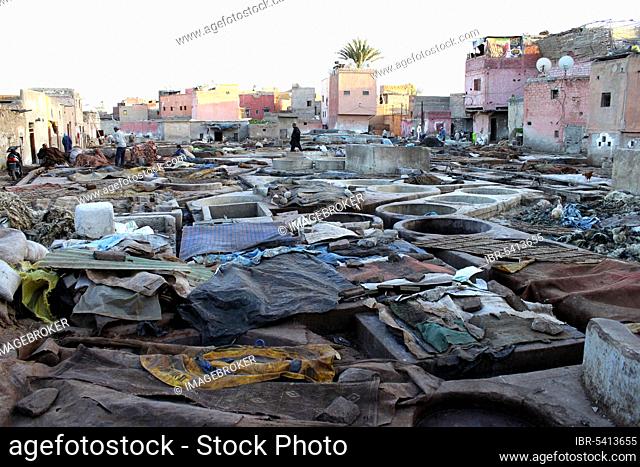 Tannery, Tanneries, Marrakech, Tannerie, Morocco, Africa