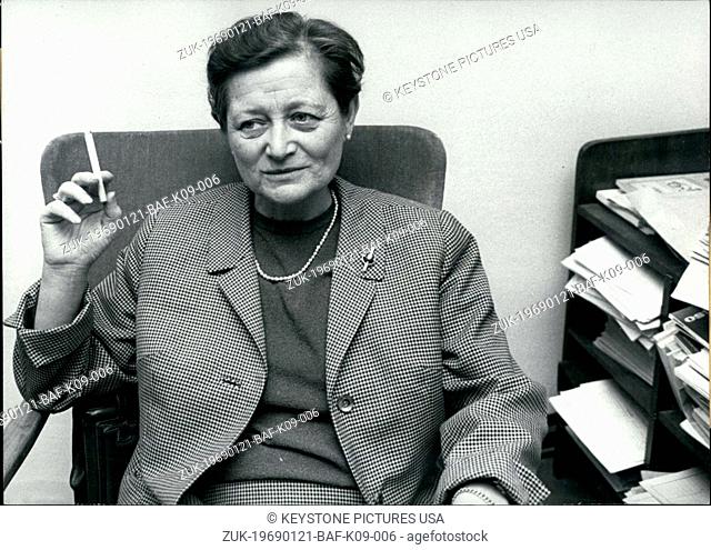 Jan. 21, 1969 - Pictured is Germany's first female ambassador Ellinor von Puttkamer(58). The historian was chosen to be the head of the German mission at the...