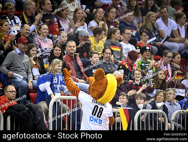 Mascot Hannibal at the fans day of the handball, Laenderspiel der Maenner, friendly game, Germany (GER) - Portugal (POR) 30:32, on 07.11