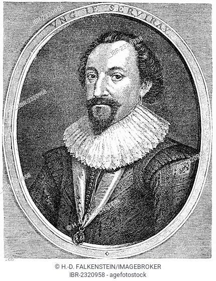 Historic drawing, portrait of Henry Herbert, 2nd Earl of Pembroke KG, 1538 - 1601, an English nobleman of the Elizabethan age