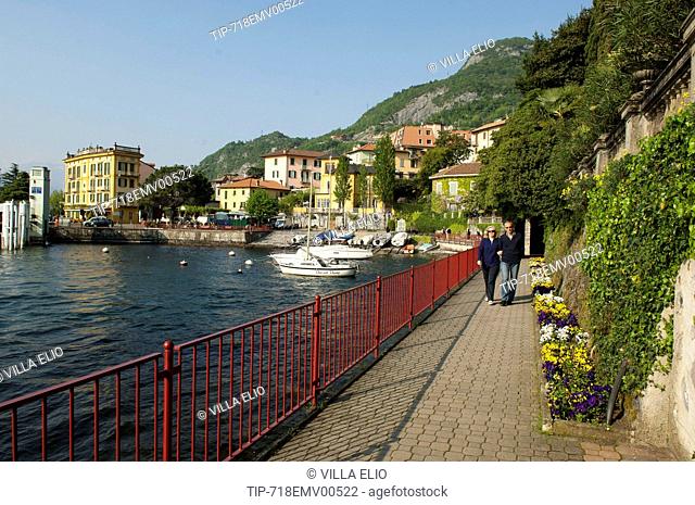 Europe, Italy, picturesque town Varenna on Lake Como, within easy walking to the Alps and Mount Resegone