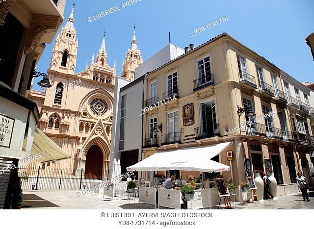 Plaza de San Ignacio and the Church of the Sacred Heart of Jesuit background, province of Malaga, Andalucia, Spain