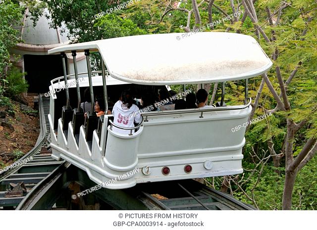 Thailand: Tram used to ascend to Khao Wang and Phra Nakhon Khiri Historical Park, Phetchaburi