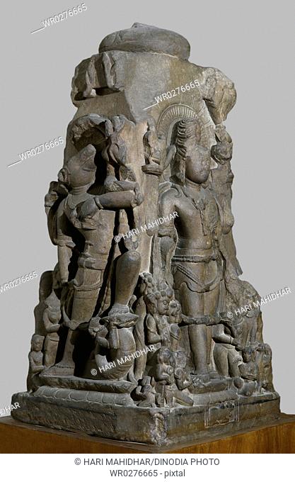 Chatustika sculpture depicting four different incarnations of Vishnu 11th century AD Kalchuri period Vaishnav cult , found at district Jabalpur