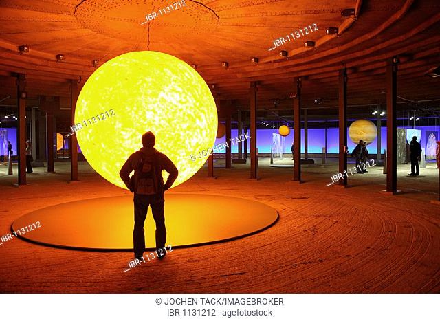 Three-dimensional representation of the Sun, Out of this World – Wonders of the Solar System, exhibition in the Gasometer, a former gas tank, Oberhausen