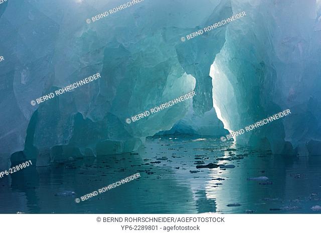 iceberg with cave, Raudfjorden, Spitsbergen, Svalbard