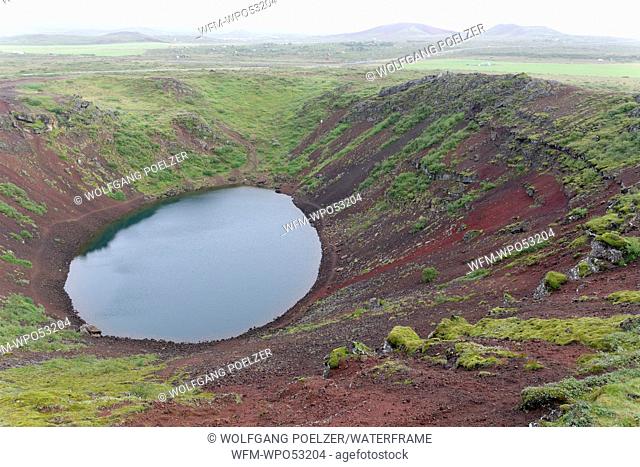 Kerid Crater Lake, Reykanes Langjökull Area, Sudurland, Iceland