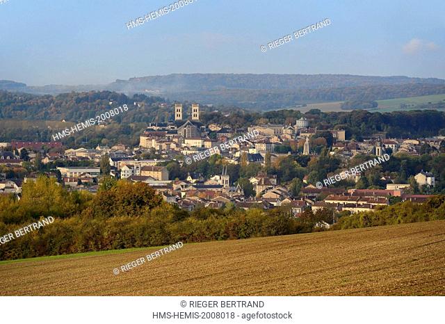 France, Meuse, the city of Verdun seen from a nearby hill
