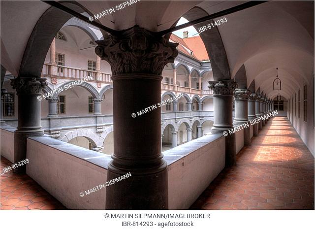 Inner courtyard of the Ehemaliges Hauptmuenzamt, former main mint, historic city centre, Munich, Bavaria, Germany, Europe