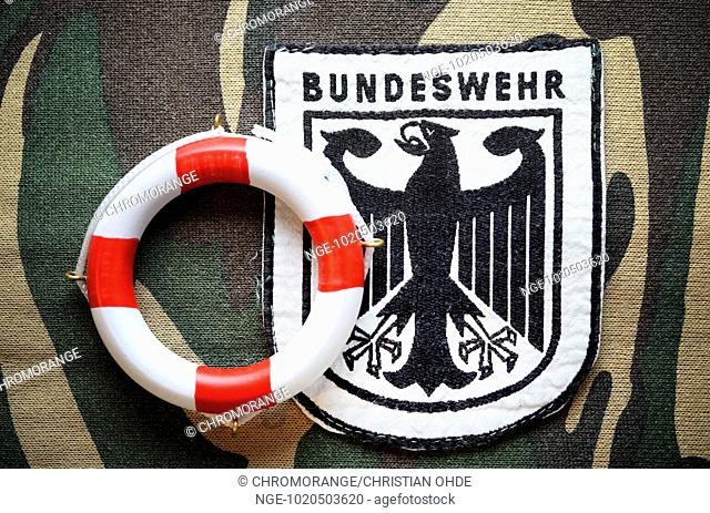 Life belt on German armed forces emblem
