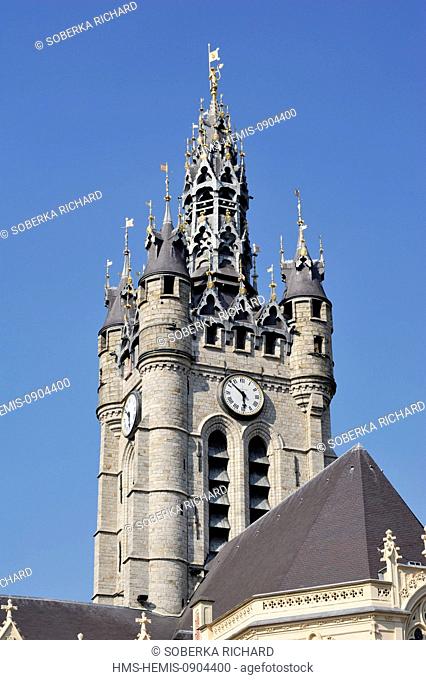 France, Nord, Douai, City Hall, belfry listed as World Heritage by UNESCO
