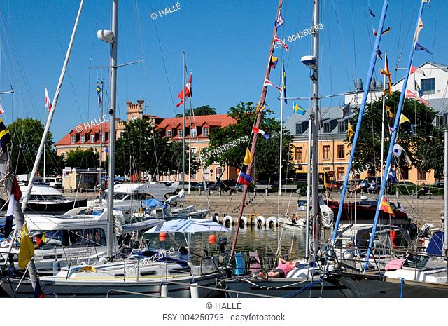 Sweden, the harbour of Visby in Gotland