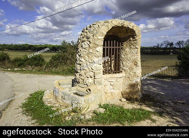 Pou Celat, pozo de origen medieval, Porreres, mallorca, islas baleares, Spain, europa