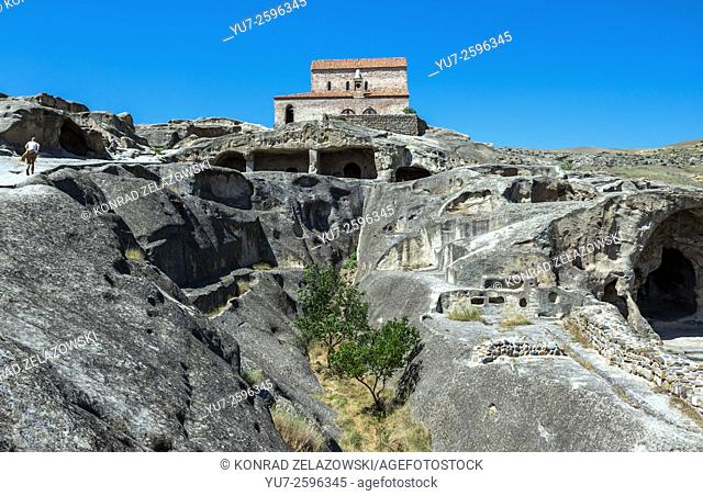 9th - 10th century basilica in Uplistsikhe (the lord's fortress) ancient rock-hewn town in Georgia, Shida Kartli region