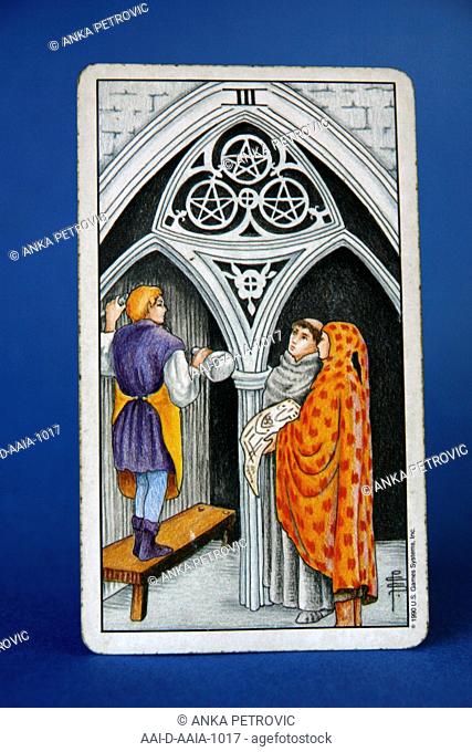 Tarot Cards, Three of Pentacles