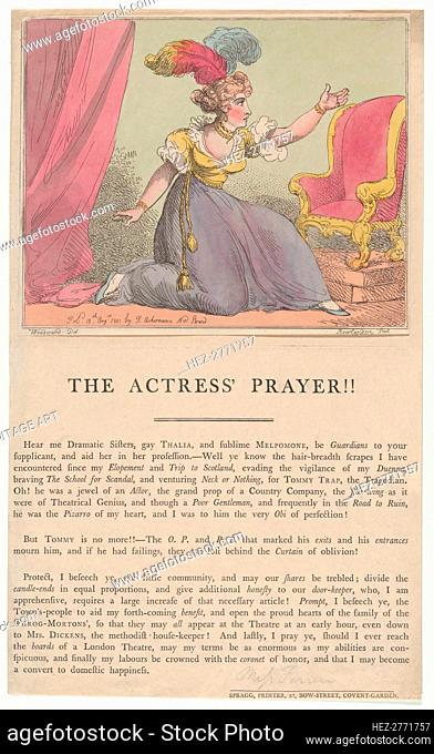 The Actress' Prayer!!, August 10, 1801., August 10, 1801. Creator: Thomas Rowlandson