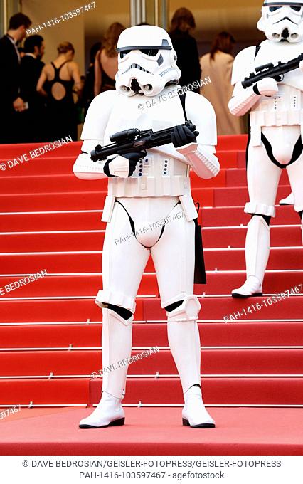 Stormtrooper attending the 'Solo: A Star Wars Story' premiere during the 71st Cannes Film Festival at the Palais des Festivals on May 15, 2018 in Cannes