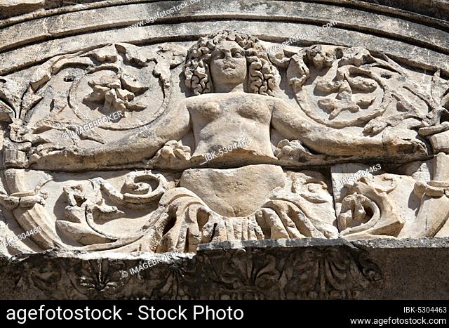 Detail of Hadrian's Temple, Ephesus, Izmir, Turkey, Asia