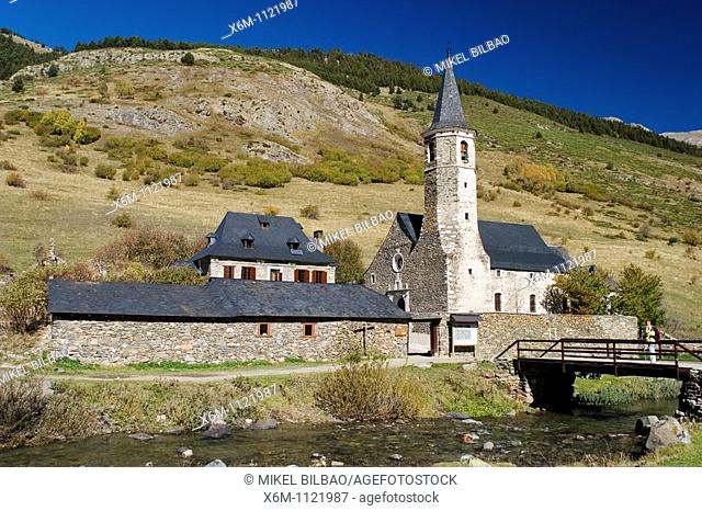 Montgarri Sanctuary and Noguera Pallaresa river  Aran Valley  Pyrenees mountain range  Lerida province  Catalonia, Spain, Europe