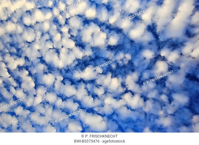 blue sky with altocumulus clouds, Switzerland