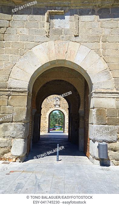 Toledo Puerta de bisagra in Castile La Mancha of Spain