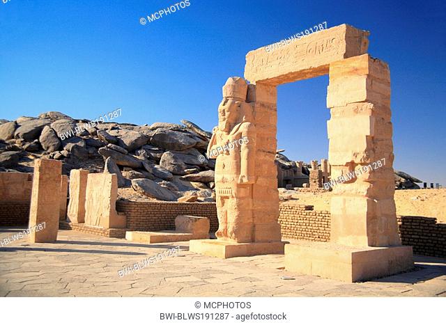Ramses II Temple of Gerf Hussein c. 1260 BC, New Kalabsha island near Aswan High dam, Egypt