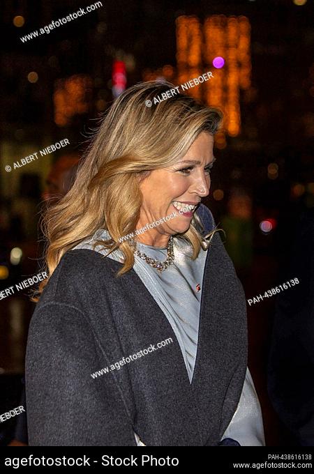 Queen Maxima of The Netherlands arrives at the AFAS Live in Amsterdam, on December 13, 2023, to attend the Contra presentation
