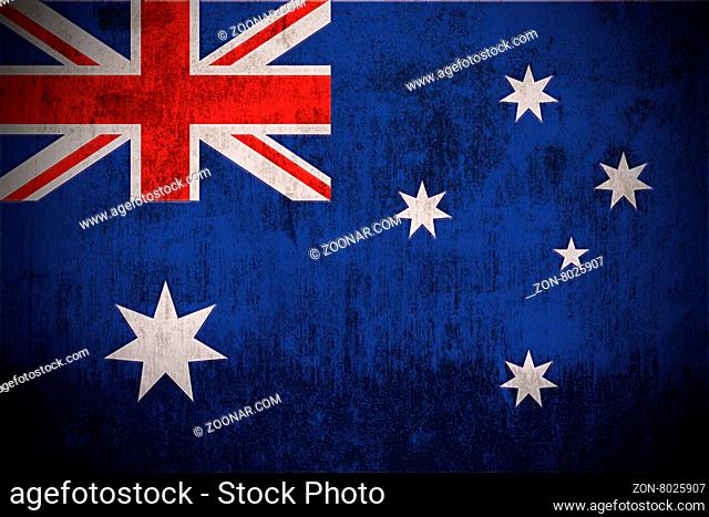 Weathered Flag Of Australia, fabric textured