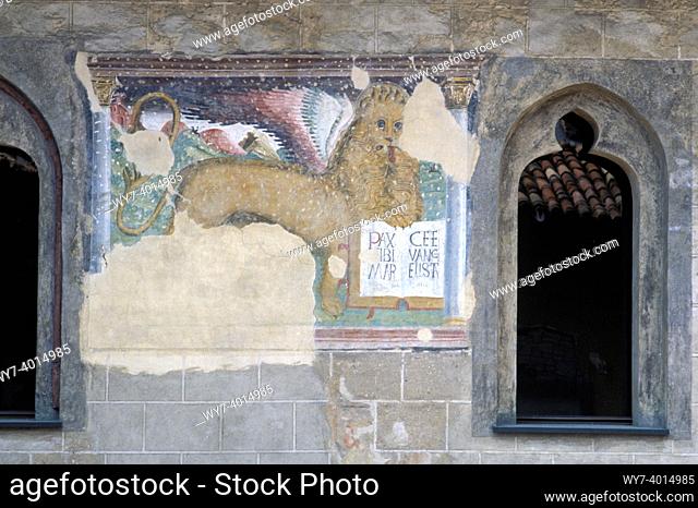 venetiona lion fresco, romano di lombardia, italy