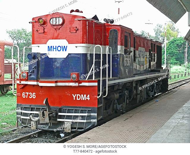Railway diesel Engine on Meter gauge track Mhow, Madhyapradesh, India