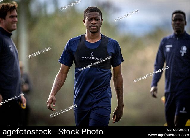 Gent's Mathias Nurio Fortuna pictured during a training session at the winter training camp of Belgian first division soccer team KAA Gent in Oliva, Spain