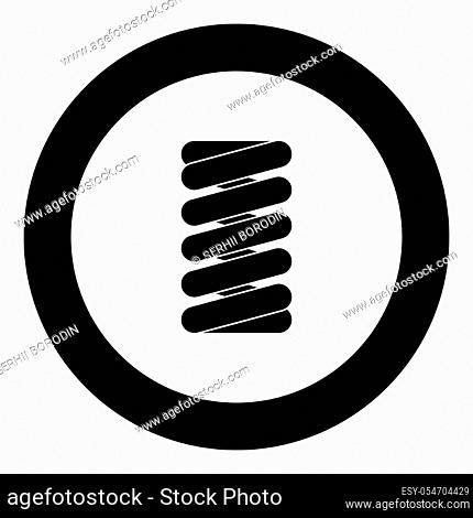 Spring coil icon black color in round circle vector illustration